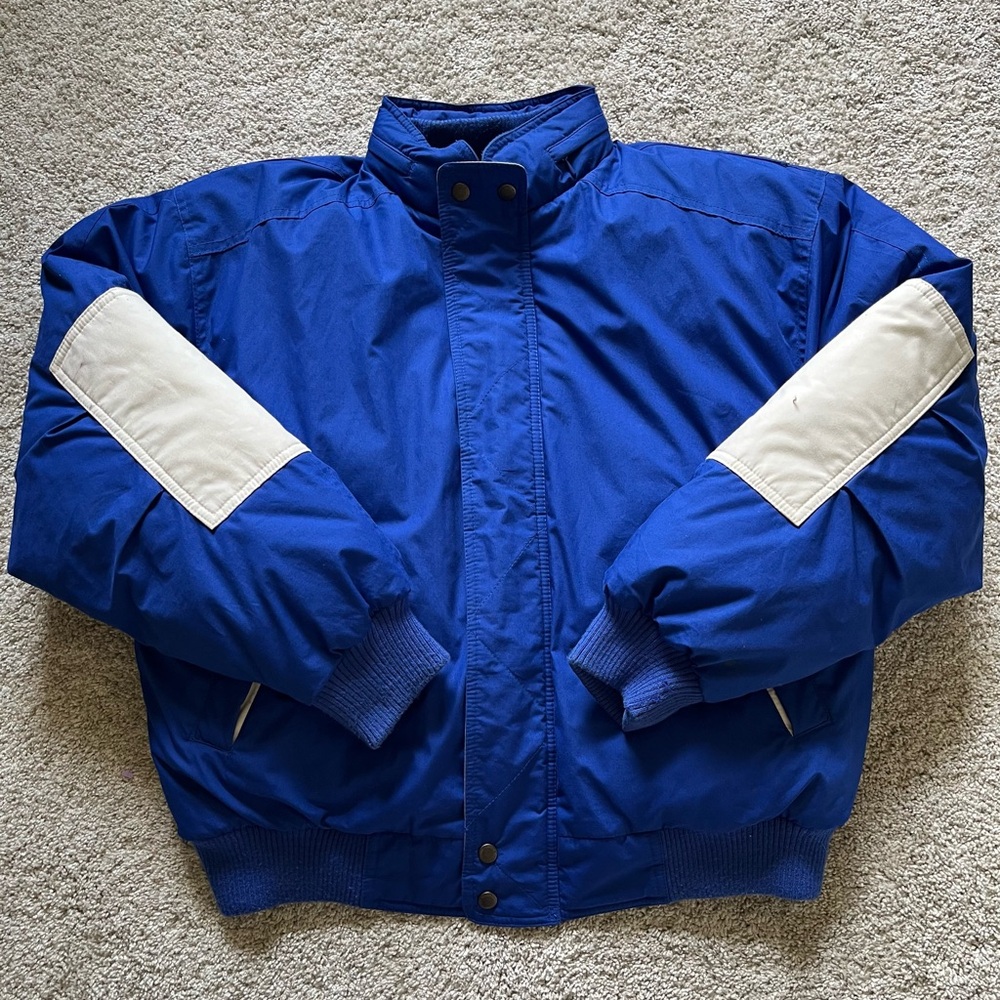 VTG Members Only Stadium Club Men’s Blue Down Puffer Jacket Size 40 Retro